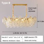 French Luxury Crystal Pearl Rose Dining Room Lamp - Image 3