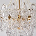 French Luxury Crystal Pearl Rose Dining Room Lamp - Image 5