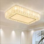 Light luxury crystal ceiling lamp French living room lamp bedroom study dining room simple creative cream wind feather-shaped lamps and lanterns