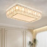 French light luxury crystal ceiling light living room lamp modern simple cream wind hall main lamp bedroom lamp dining room lamps and lanterns