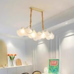 French Cream Style Chandelier Shell Pearl Dining Lights - Image 2