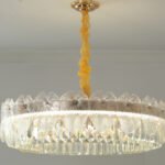 Light luxury crystal lamp guest dining room crystal chandelier modern simple household atmosphere round crystal chandelier European style