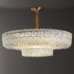 Light luxury crystal chandelier living room main light French luxury cream wind lamp modern simple atmosphere bedroom light