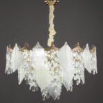 French light luxury crystal chandelier living room lights modern simple atmosphere master bedroom lights designer creative leaves lamps and lanterns