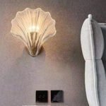 French light luxury wall lamp bedroom bedside living room wall lamp modern simple creative personality retro shell lamps and lanterns