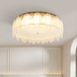 Bedroom light French light luxury crystal creative feather ceiling light full spectrum eye protection cream wind master bedroom study light