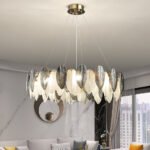 Postmodern crystal chandelier American light luxury creative feather chandelier