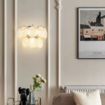 Living room wall lamp modern simple light luxury background wall lamp creative frosted glass study master bedroom room bedside wall light fixture - Image 4