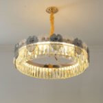 Light luxury crystal lamp guest dining room crystal chandelier modern simple household atmosphere round crystal chandelier European style - Image 3