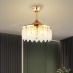 New French dining room bedroom living room chandelier light luxury luxury atmosphere invisible fan light - Image 8