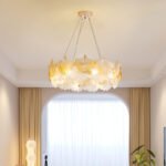 Living room chandelier French light luxury retro crystal bedroom light creative retro ginkgo biloba upscale restaurant led lamps and lanterns - Image 2