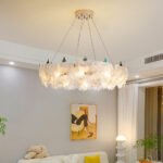 French retro shell ginkgo biloba chandelier light luxury living room bedroom lights Scandinavian modern simple long dining room lamps and lanterns - Image 2