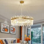 Crystal light luxury living room chandelier dining room master bedroom room lamps and lanterns modern simple atmosphere bedroom crown high-grade lamps and lanterns
