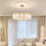Light luxury crystal living room chandelier warm romantic bedroom crystal lamp simple glazed feather light fixture - Image 2