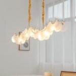 French Cream Style Chandelier Shell Pearl Dining Lights
