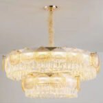 Living room light luxury modern crystal glass chandelier creative shell room bedroom double chandelier
