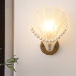 French light luxury wall lamp bedroom bedside living room wall lamp modern simple creative personality retro shell lamps and lanterns - Image 2