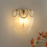 Living room wall lamp modern simple light luxury background wall light creative feather glass study master bedroom room bedside wall light fixture - Image 2