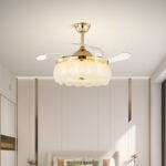 New French dining room bedroom living room chandelier light luxury luxury atmosphere invisible fan light - Image 9