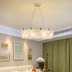 French retro shell ginkgo biloba chandelier light luxury living room bedroom lights Scandinavian modern simple long dining room lamps and lanterns - Image 3