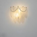 Living room wall lamp modern simple light luxury background wall light creative feather glass study master bedroom room bedside wall light fixture - Image 3