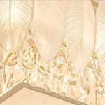 Light luxury crystal ceiling lamp French living room lamp bedroom study dining room simple creative cream wind feather-shaped lamps and lanterns - Image 4