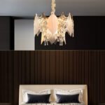 French light luxury crystal chandelier living room lights modern simple atmosphere master bedroom lights designer creative leaves lamps and lanterns - Image 3