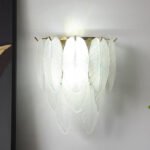 Living room wall lamp modern simple light luxury background wall light creative feather glass study master bedroom room bedside wall light fixture - Image 4