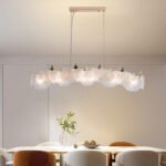 French retro shell ginkgo biloba chandelier luxury living room bedroom lamp Nordic modern simple long dining room dining lamps