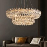Italian light luxury crystal high-grade living room lights modern simple atmosphere designer creative luxury villa bedroom chandelier