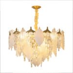 French light luxury crystal chandelier living room lights modern simple atmosphere master bedroom lights designer creative leaves lamps and lanterns - Image 8