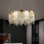 New atmospheric living room master light modern simple high-end light luxury style crystal chandelier circle hall master bedroom light