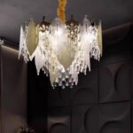 French light luxury crystal chandelier living room lights modern simple atmosphere master bedroom lights designer creative leaves lamps and lanterns - Image 4