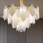 French light luxury crystal chandelier living room lights modern simple atmosphere master bedroom lights designer creative leaves lamps and lanterns - Image 5