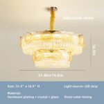 Living room light luxury modern crystal glass chandelier creative shell room bedroom double chandelier - Image 2