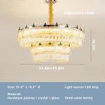 French lamp Luxury living room crystal chandelier Post-modern minimalist style bedroom double chandelier - Image 2