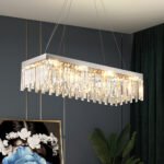New crystal chandelier luxury double round crystal lamp Italian hall main lamp villa stainless steel dining lamps