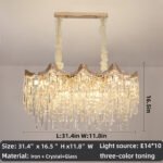 American lamp luxury crystal chandelier simple atmosphere dining lamps - Image 2