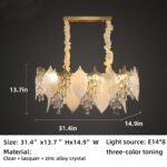 French Lamp Luxury Crystal Chandelier Living Room Lamp Modern Simple Ambience Master Bedroom Lamp Designer Creative Leaf Dining Lamps - Image 2