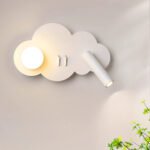 Cloud bedroom wall lamp with switch simple modern living room background decorative lamp children's room reading eye-care bedside lamps