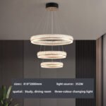 Circle crystal chandelier light luxury senior sense living room lights modern simple atmosphere - Image 5