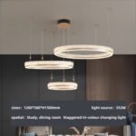 Circle crystal chandelier light luxury senior sense living room lights modern simple atmosphere - Image 4