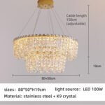 Light Luxury Living Room Light Crystal Chandelier Master Bedroom Modern Simple - Image 4