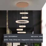 Circle crystal chandelier light luxury senior sense living room lights modern simple atmosphere - Image 2