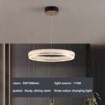 Circle crystal chandelier light luxury senior sense living room lights modern simple atmosphere - Image 9