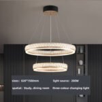 Circle crystal chandelier light luxury senior sense living room lights modern simple atmosphere - Image 6