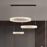 Circle crystal chandelier light luxury senior sense living room lights modern simple atmosphere