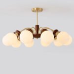 Chinese ancient living room chandelier new French retro full copper walnut color bedroom light luxury American restaurant magic bean chandelier - Image 2