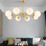 Copper chandelier post-modern minimalist light luxury living room lamp dining room bedroom magic beans molecular glass creative Scandinavian lamps and lanterns