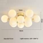 Light Luxury Magic Bean Ceiling Light Scandinavian Modern Simple Living Room Lamp Personality Creative Warm Dining Room Study Master Bedroom Light - Image 9